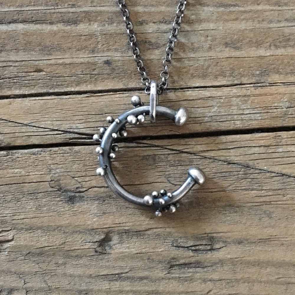 Vintage sterling silver balls necklace 925 buds c